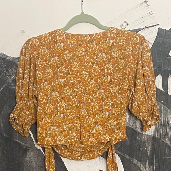 Faithfull the Brand | Mali Wrap Top in Saffron | Small - Picture 5 of 13
